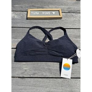 Vuori Elevation Ruched Bra Midnight Heather Large NWT Sports Bra Yoga